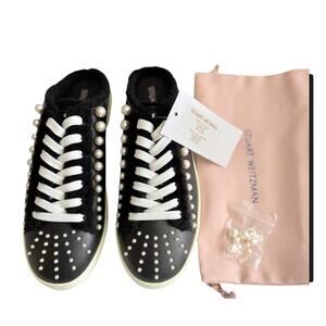 Stuart Weitzman Shearling Pearl Sneakers‎ (Size 9, NWT  Minor Discoloration)